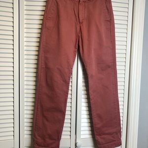 J Crew Men’s 30-32 Salmon Chino Pant 100% Cotton Classic Fit Flat Front